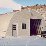A Model Quonset Style Building In Snow