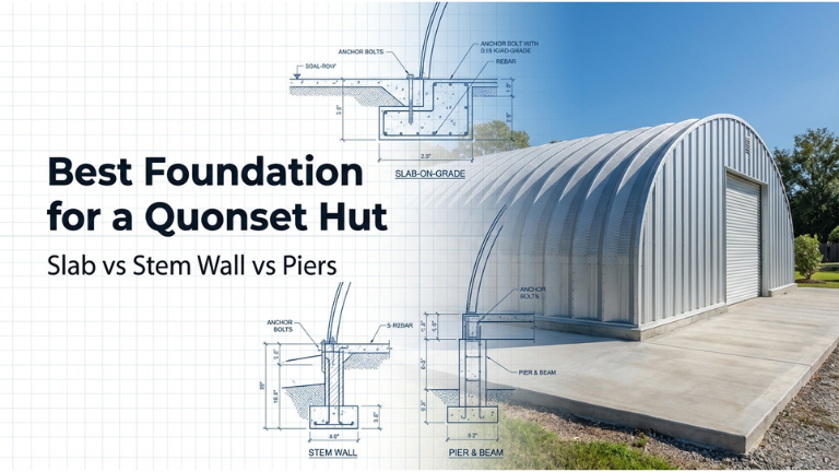 Best Foundation for a Quonset Hut: Slab vs Stem Wall vs Piers Best Foundation for a Quonset Hut: Slab vs Stem Wall vs Piers